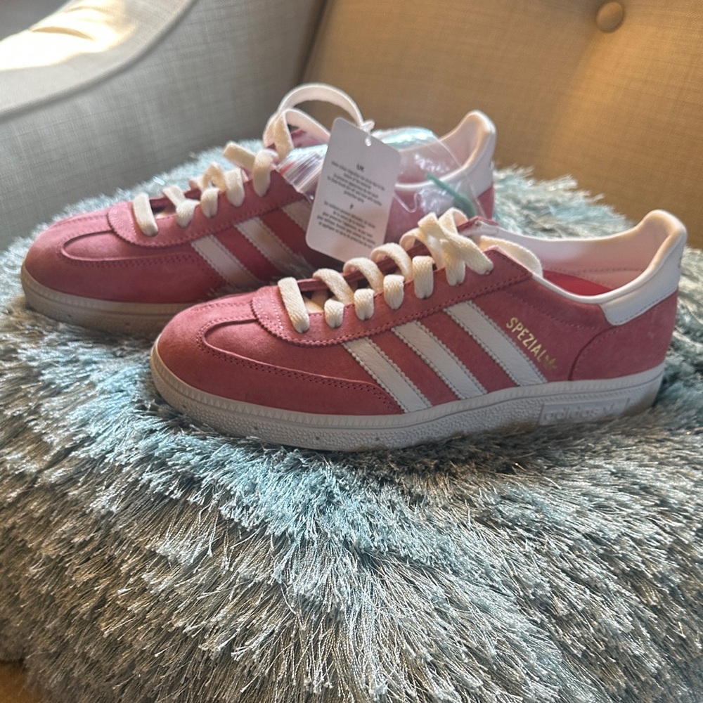 Spezial Adidas Pink Suede Sneakers with White Accents
